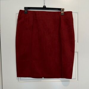 Marc New York Faux Suede Elegant Red/Brown Women's Skirt
